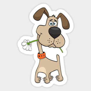 Flower Dog Sticker